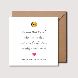 Biglietto di compleanno divertente per il migliore amico, biglietto per il migliore amico, biglietto per il migliore amico, biglietto per il migliore amico, biglietto di compleanno per l'amico, biglietto personalizzato per il migliore amico, WW159