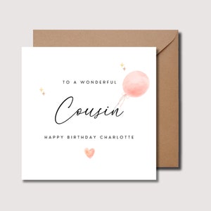 Tarjeta de cumpleaños para prima, tarjeta de prima, tarjeta de cumpleaños para prima adulta, tarjeta de cumpleaños para prima, tarjeta de cumpleaños significativa para prima WW0473