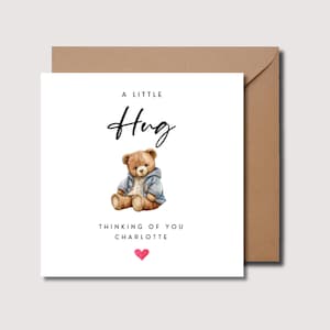 Tarjeta pensando en ti, tarjeta de disculpa, tarjeta de condolencias, tarjeta de mejores deseos, tarjeta mis pensamientos están contigo, tarjeta para que te mejores pronto, enviando abrazos, WW0198