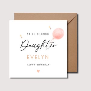 Carte d'anniversaire fille, carte d'anniversaire fille spéciale pour elle, cadeau d'anniversaire pour fille, cadeau d'anniversaire fille, de la part de maman et papa, WW0237
