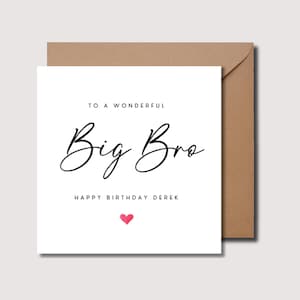 Cartão de aniversário para irmão, cartão de aniversário para irmão mais velho, presente de aniversário para irmão, presente de aniversário para irmão, cartão para irmão, cartão de aniversário para irmão, WW0193