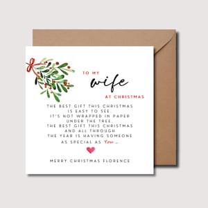 Weihnachtskarte für die Frau, Weihnachtskarte mit Gedicht, Weihnachtskarte mit Gedicht, Weihnachtskarte für Frau, Weihnachtskarte für Freund, Weihnachtskarte für Verliebte, 0204