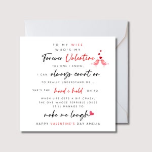 Carte de Saint-Valentin pour femme, carte de Saint-Valentin pour femme, carte de Saint-Valentin personnalisée pour femme, carte de femme, cadeaux pour femme Saint-Valentin, carte de femme, WW0523
