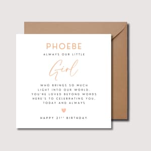 Carte d'anniversaire fille, carte d'anniversaire fille spéciale pour elle, cadeau d'anniversaire pour fille, cadeau d'anniversaire fille, de la part de maman et papa, WW0310