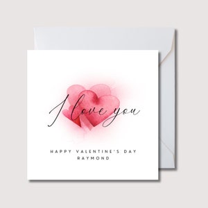 Personalized Valentine&#39;s Day Card: I Love You Hearts Design, WW0604