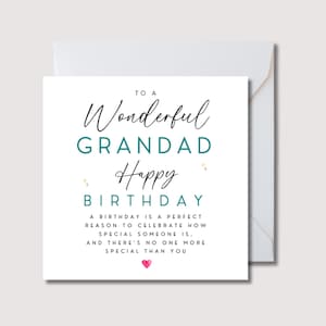 Carte d'anniversaire grand-père, carte d'anniversaire grand-père, carte d'anniversaire grand-père sentimentale, anniversaire grand-père, merveilleuse carte grand-père, WW02490