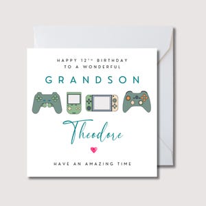 Carte d'anniversaire de petit-fils, carte d'anniversaire de fils, carte d'anniversaire de neveu, carte de cousin, toute relation, joueur, carte d'anniversaire de jeu vidéoWW0491i