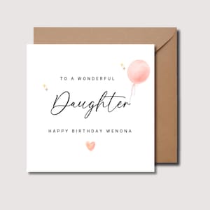 Cartão de aniversário para filha, Cartão de aniversário especial para filha, Presente de aniversário para filha, Presente de aniversário para filha, De mamãe e papai, WW0077