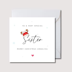 Biglietto di Natale per sorella, biglietto di Natale per sorella, biglietto di Natale personalizzato per sorella, biglietto di Natale per sorella, biglietto di Natale per sorella, WW0460