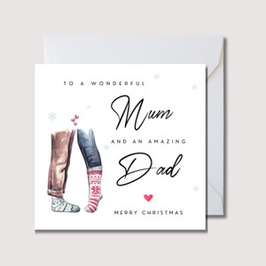 Carte de Noël papa et maman, carte de Noël pour parents, carte de Noël pour parents, carte de Noël maman, carte de Noël papa, papa, maman, W448