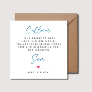 Tarjeta de cumpleaños para hijo, tarjeta de cumpleaños para hijo, tarjeta para hijo, tarjeta de cumpleaños para hijo adulto, tarjeta de cumpleaños para hijo, cumpleaños especial para hijo. WW0337