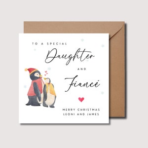 Tarjeta de Navidad para hija y prometida, tarjeta de Navidad personalizada, tarjeta de Navidad para prometido, tarjeta de Navidad para hija, tarjeta de Navidad para esposo, WW0215