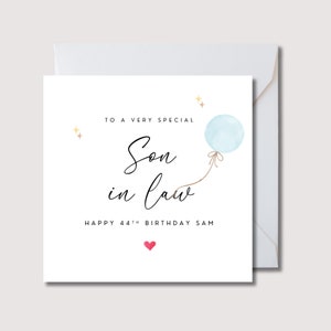 Cartão de aniversário para genro, cartão personalizado para genro, cartão de aniversário para genro, cartão para aniversário de genro, aniversário de genro, WW0371