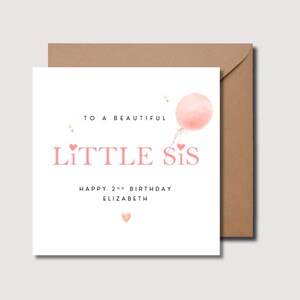 Karte zum Geburtstag kleine Schwester, Karte Sis, Karte zum Geburtstag, Karte Sis, Geburtstagskarte für kleine Schwester, Schwester, Karte WW0291