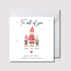 Cartão de Natal personalizado para a família, Cartão de família, Cartão de Natal, Cartão especial para a família, Cartão de Natal personalizado, Nomes de família, WW0455