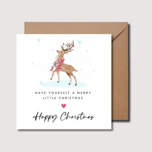 Carte de Noël renne de Noël, carte de Noël personnalisée fils, carte de Noël frère, carte de Noël nièce, carte de Noël cousin, neveu Noël, W0246