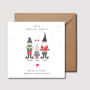 Cartão de Natal da família, cartão de Natal personalizado da família, cartão de Natal, cartão especial da família, cartão de Natal personalizado, nomes de família, WW0456