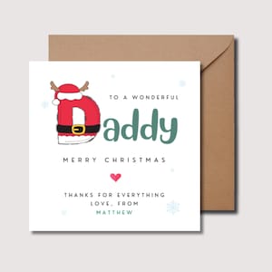 Biglietto di Natale per papà, biglietto di Natale per papà, biglietto di Natale per nonno, biglietto di Natale per papà, biglietto di Babbo Natale, biglietto di Natale per papà, WW0497