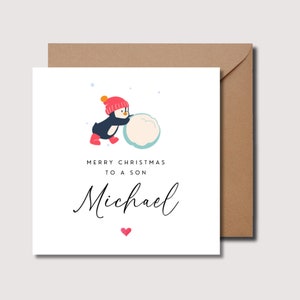 Tarjeta de Navidad para hijo, tarjeta de Navidad para hijo, tarjeta de Navidad, tarjeta de feliz Navidad para hijo, tarjeta de Navidad para nieto, tarjeta de Navidad para ahijado, WW0318
