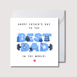 Carte de fête des pères au meilleur papa du monde, carte de fête des pères papa, carte de fête des pères beau-père, carte de gym fête des pères papa, WW22L0