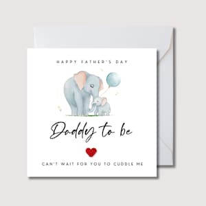 Daddy To Be Vatertagskarte von Bump, gehäkelte Herz Vatertagskarte, Elefant Vatertagskarte, gehäkelte Herz Vatertagskarte, WW0781