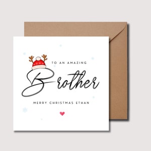 Brother-kerstkaart, Bro-kerstkaart, gepersonaliseerde Big Bro-kerstkaart, kerstkaart voor Brother, broer-kerstkaart, WO0461