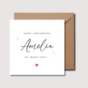 Biglietto di anniversario, biglietto di anniversario di qualsiasi anno, biglietto di anniversario personalizzato per il marito, biglietto di anniversario per la moglie, biglietto di anniversario per il marito, WW0302