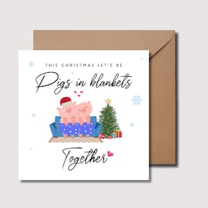 Biglietto di Natale per marito, biglietto di Natale per marito con maialini in coperta, biglietto di Natale per marito, biglietto di Natale personalizzato per marito, biglietto per marito, WW0468