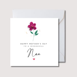 Tarjeta del Día de la Madre, Tarjeta del Día de la Madre para la Abuela, Tarjeta de flores tejidas a crochet, Tarjeta del Día de la Madre para la Abuela, WW0734i