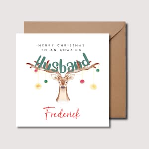 Cartão de Natal do marido, Cartão de Natal do marido, Cartão de Natal personalizado do marido, Cartão de Natal do marido, Cartão de Natal do marido, WW0352