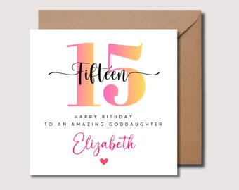 Personalized 15th Birthday Card: Colorful Milestone Card, WW0213