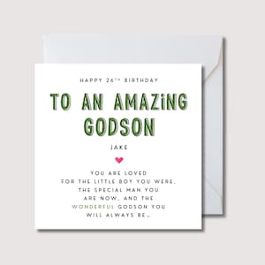 Peetzoonverjaardagskaart, gepersonaliseerde peetzoonkaart, speciale peetzoonverjaardagskaart, kaart voor peetzoonverjaardag, kaart voor hem, tienerkaart, W452