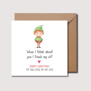 Carte de jeu de mots elfe de Noël, carte de jeu de mots, carte de Noël personnalisée pour amoureux, mari, femme, petite amie, petit ami, fiancé, carte de Noël, WW0128