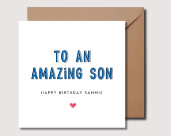 Son birthday card, amazing son birthday card, son card, adult son birthday card, birthday card for son, amazing son birthday. WW0356