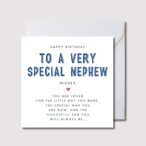Carte d'anniversaire de neveu, carte spéciale de neveu, carte de poème de neveu, carte d'anniversaire de neveu adulte, carte de neveu, carte d'anniversaire de neveu sentimental, 0809
