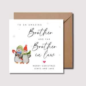 Tarjeta navideña para cuñado y cuñado, tarjeta navideña para cuñado y cuñado, tarjeta navideña para cuñado y cuñado, WW0322