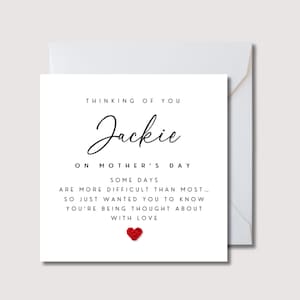 Tarjeta del día de la madre pensando en ti, tarjeta del día de la madre con nombre, regalo del día de la madre, tarjeta para mamá, tarjeta pensando en ti, tarjeta para el día de la madre, WW0798