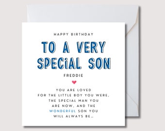 Tarjeta de cumpleaños para hijo, tarjeta especial para hijo, tarjeta con poema para hijo, tarjeta de cumpleaños para hijo adulto, tarjeta de cumpleaños para hijo, tarjeta de cumpleaños para nieto, ahijado, WW0451