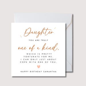 Carte d'anniversaire fille, carte d'anniversaire fille spéciale pour elle, cadeau d'anniversaire pour fille, cadeau d'anniversaire fille, de la part de maman et papa, WW0791