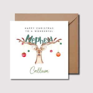 Biglietto di Natale per nipote, biglietto di Natale per nipote, biglietto di Natale per nipote, fantastico biglietto di Natale per nipote, biglietto di Natale per nipote con renna, WW0377