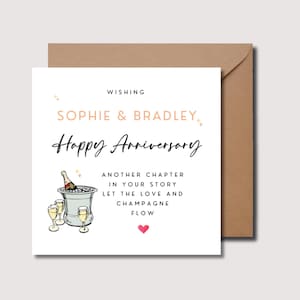 Tarjeta de aniversario de pareja, tarjeta de aniversario, tarjeta de aniversario personalizada, tarjeta de aniversario con nombre, tarjeta para una pareja, 0290