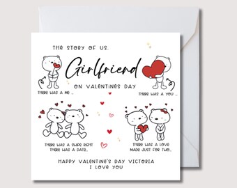 Girlfriend Valentine's card, lovebugs valentine card, personalised valentines card, Valentines card for girlfriend, girlfriend card, WW0539