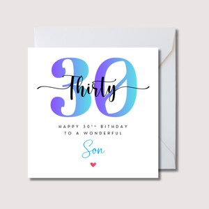 Carte d'anniversaire 30 ans, carte d'anniversaire de papa, carte d'anniversaire de fils de 30 ans, carte d'anniversaire de petit-fils, carte d'anniversaire de mari, carte d'anniversaire de petit ami, W0395