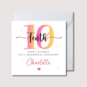 Carte de 10 ans, 10 ans de fille, 10 ans de filleule, 10 ans de petite-fille, 10 ans de nièce, WW0501