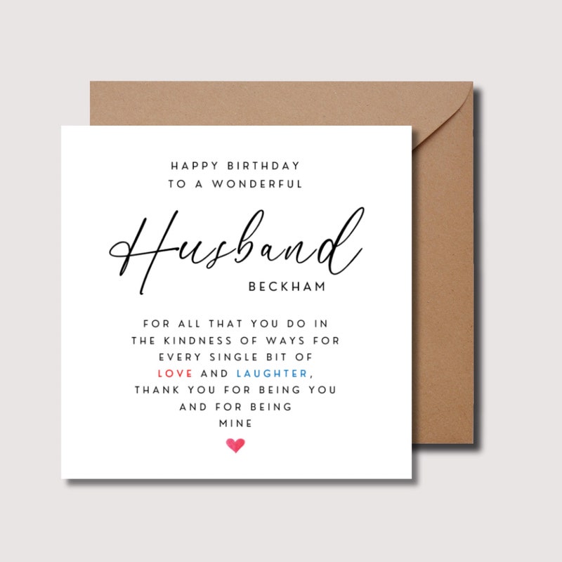 Husband Birthday Card Etsy