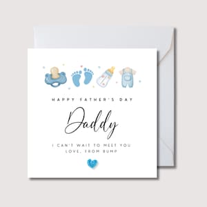 Tarjeta del Día del Padre hecha con cariño, tarjeta del Día del Padre para el futuro papá, primera tarjeta del Día del Padre, tarjeta del Día del Padre para el futuro papá, WW1020