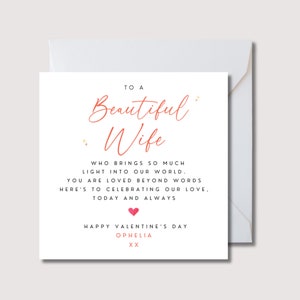 Carte de Saint-Valentin pour femme, carte de Saint-Valentin pour femme, carte de Saint-Valentin personnalisée pour femme, carte de femme, cadeaux pour femme de la Saint-Valentin, carte de femme, WW0702