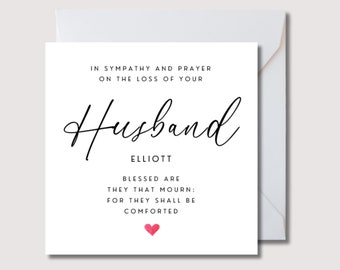 Husband Sympathy Card: Condolence Bereavement Card, WW389