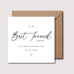 Tarjeta de boda para mi mejor amiga, tarjeta para mi mejor amiga, tarjeta de boda para mi mejor amiga, tarjeta de boda para mi mejor amiga, tarjeta de boda para la dama de honor, WW0270