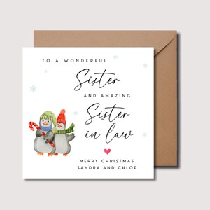 Carte de Noël pour belle-soeur et belle-soeur, carte de Noël pour belle-soeur et belle-soeur, carte de Noël pour belle-soeur et belle-soeur, WW0321